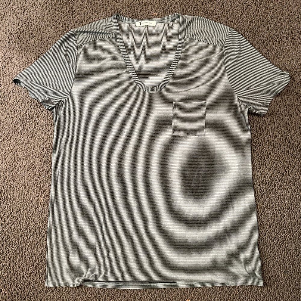 Alexander Wang Striped Scoop Neck with Pocket - SZ: XL